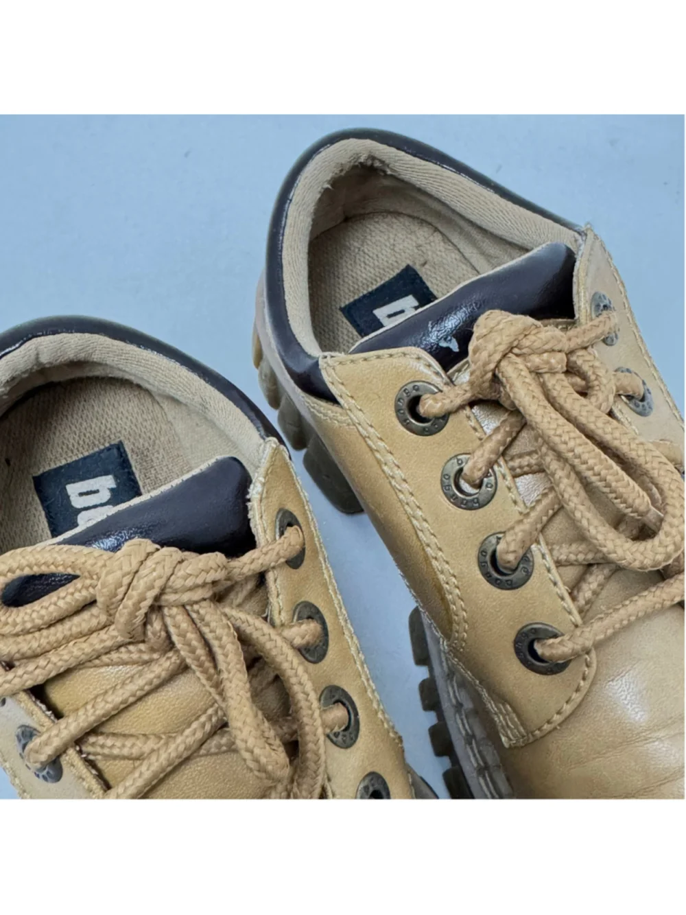 Vintage Bongo Chunky Platform Lug Sole Oxford Lace Up Boot Shoes Size 7M